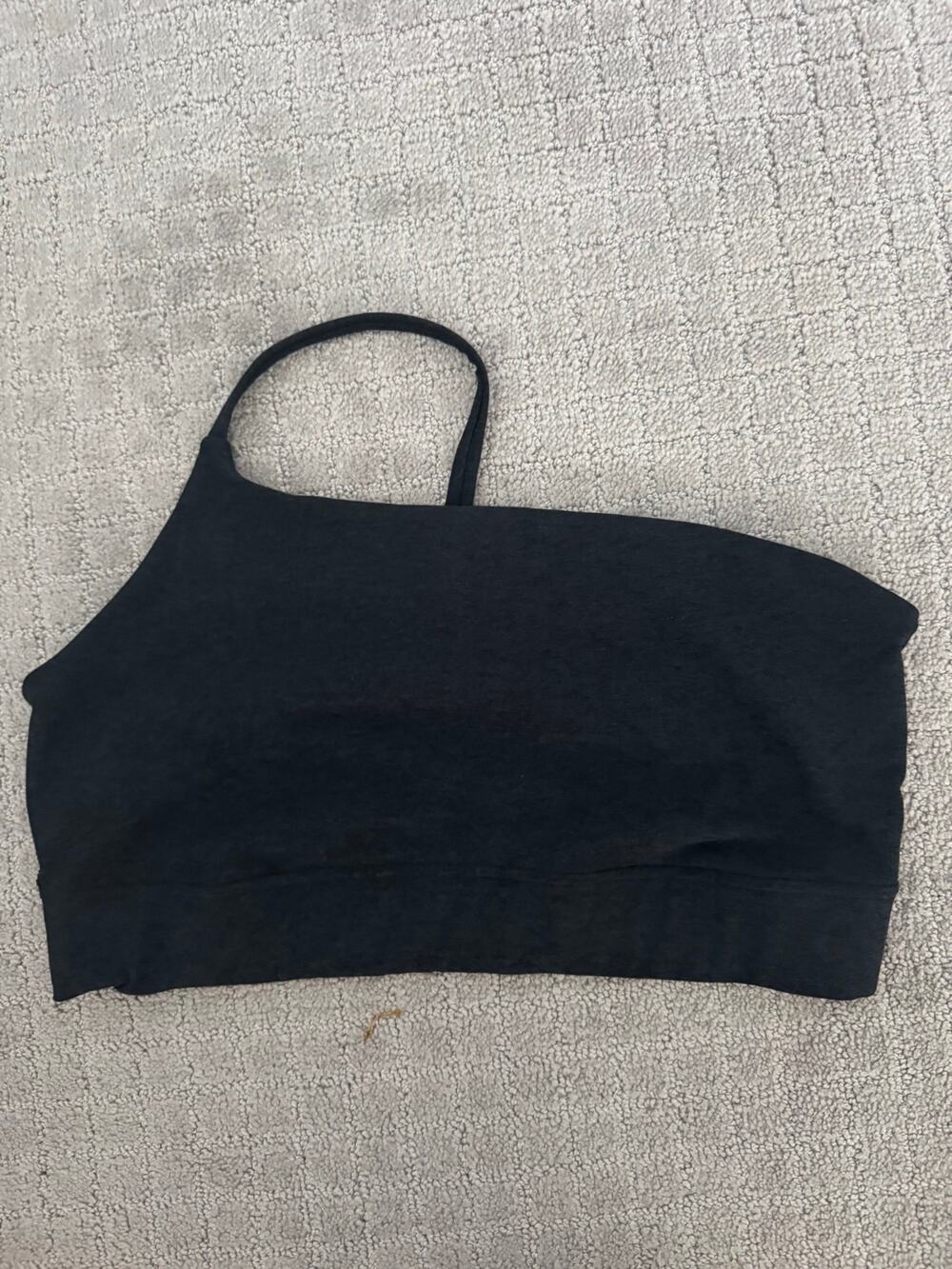 NWOT Beyond Yoga Spacedye One Shoulder Long Line Bra in Darkest Night SZ XL